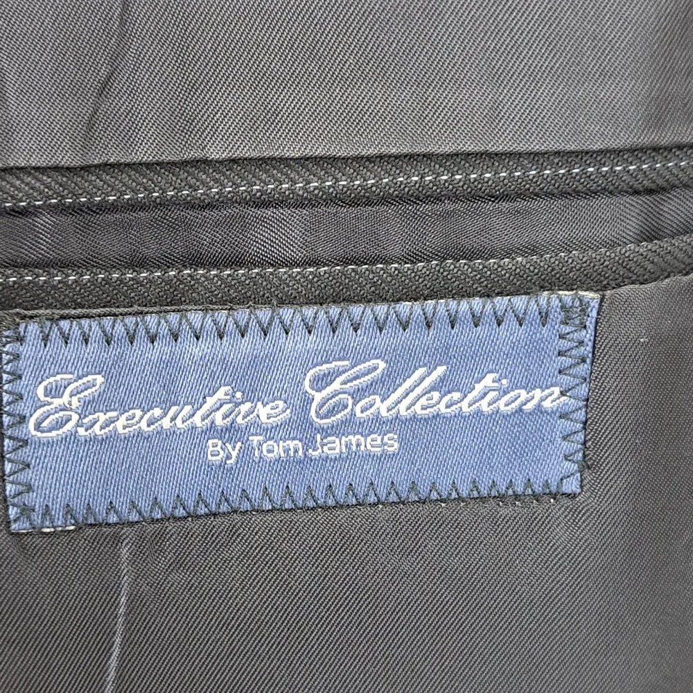 Tom James Executive Collection 42L Blue Pinstripe Two Piece Suit Set Men's